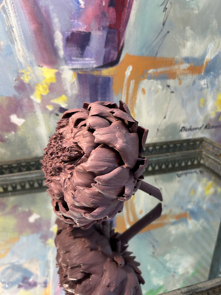 Forever Joy Artichoke Sculpture - Cosmos Lavender Bloom - large