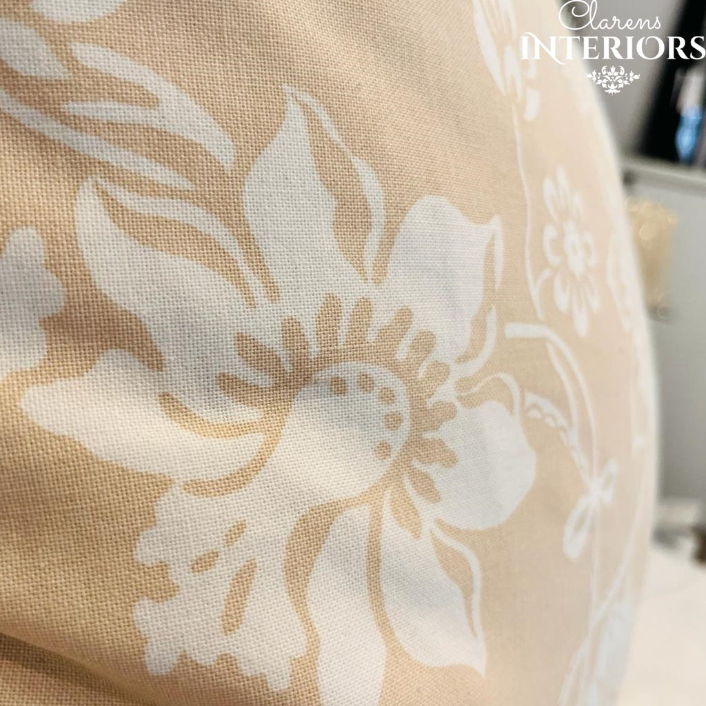 Beige Floral Cushion Cover