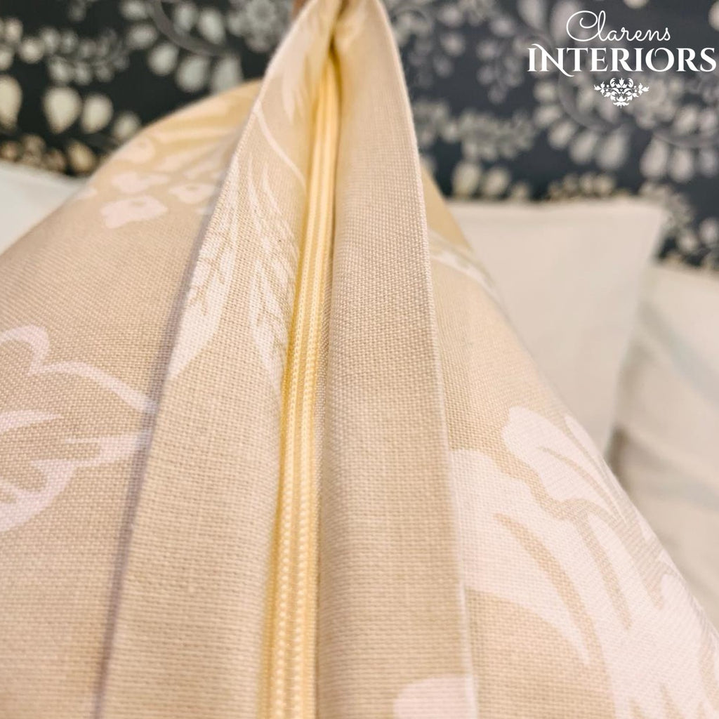 Beige Floral Cushion Cover