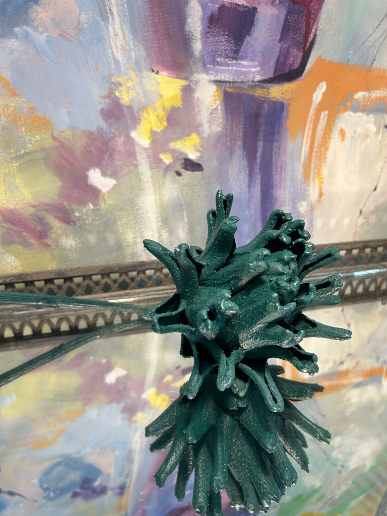 Forever Joy Artichoke Sculpture - Emerald Evergreen Bud - medium