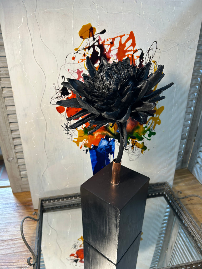 Forever Joy Artichoke Sculpture - Black Bloom - large