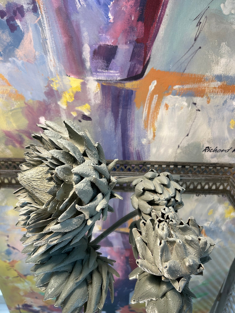 Forever Joy Artichoke Sculpture - Duck Egg Textured Bloom - large