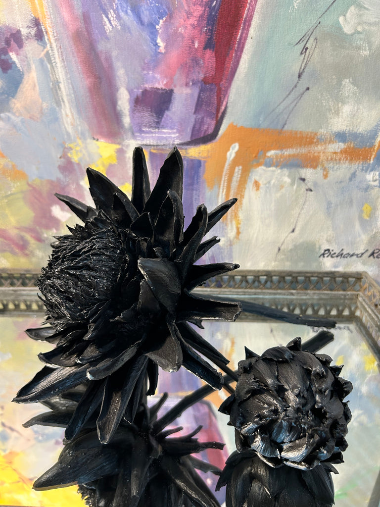 Forever Joy Artichoke Sculpture - Black Bud - small