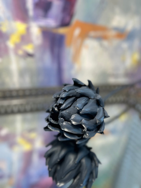 Forever Joy Artichoke Sculpture - Blue Bud - medium