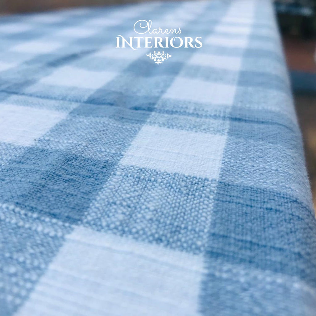 Oxford Check Table Cloth - Light Blue