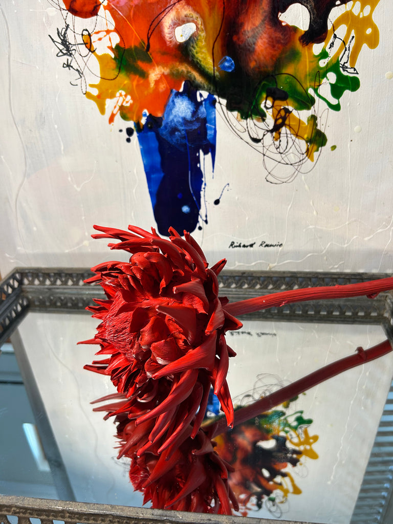 Forever Joy Artichoke Sculpture - Red Bloom - large