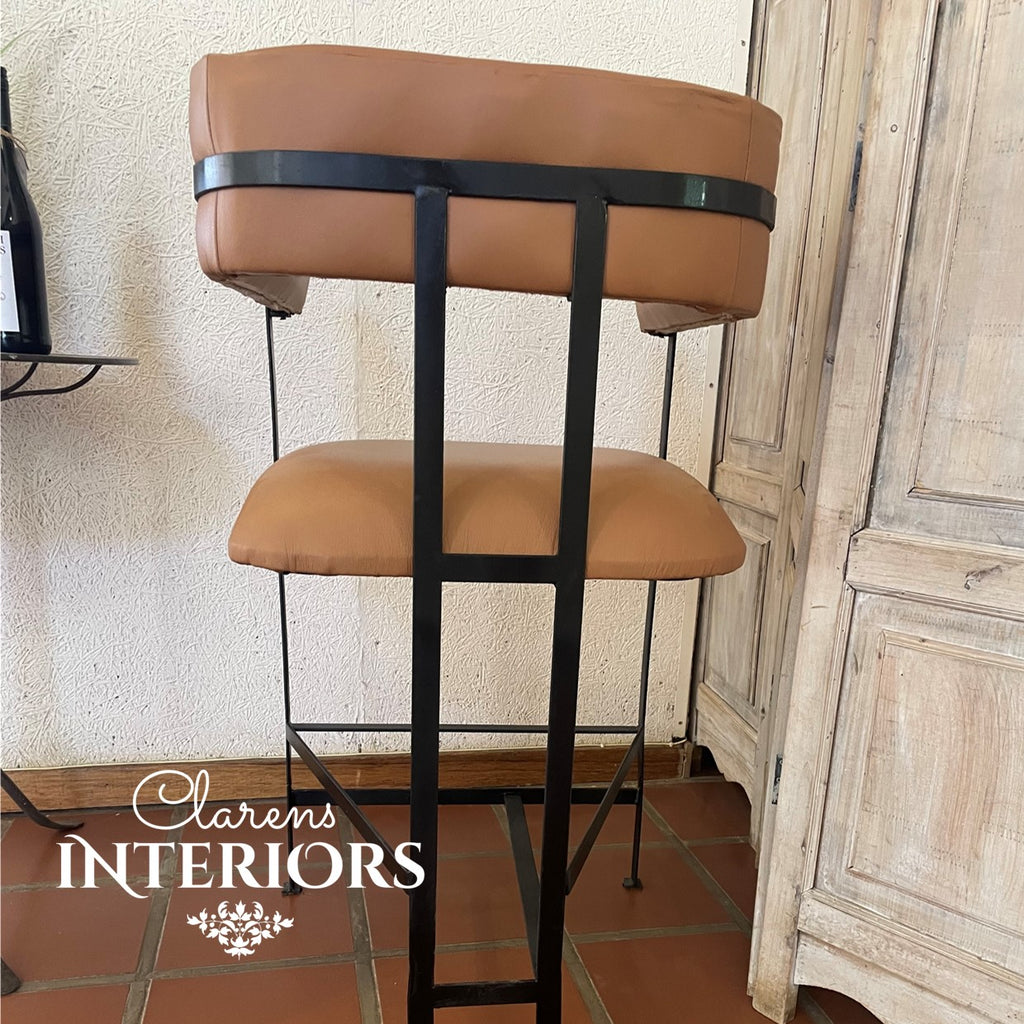 Leather & metal modern bar chairs