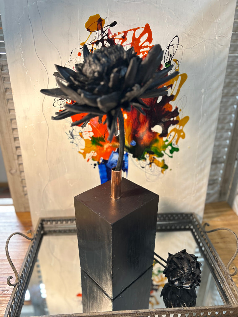 Forever Joy Artichoke Sculpture - Black Bud - small