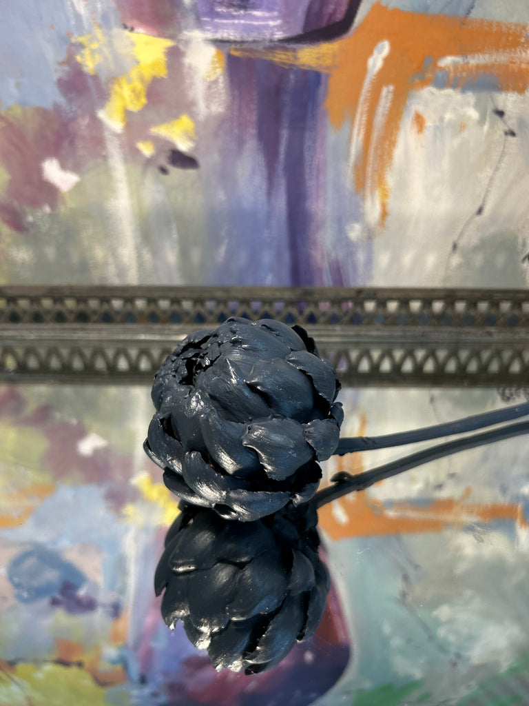 Forever Joy Artichoke Sculpture - Blue Bud - small