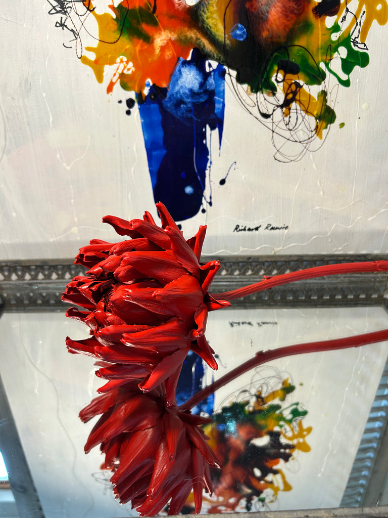 Forever Joy Artichoke Sculpture - Fiery Red Bud - large