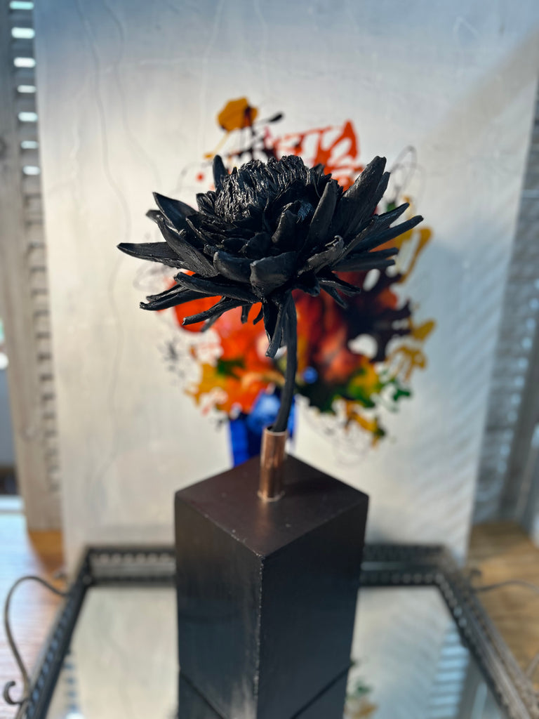 Forever Joy Artichoke Sculpture - Black Bloom - large