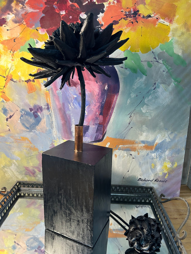 Forever Joy Artichoke Sculpture - Black Bloom - large