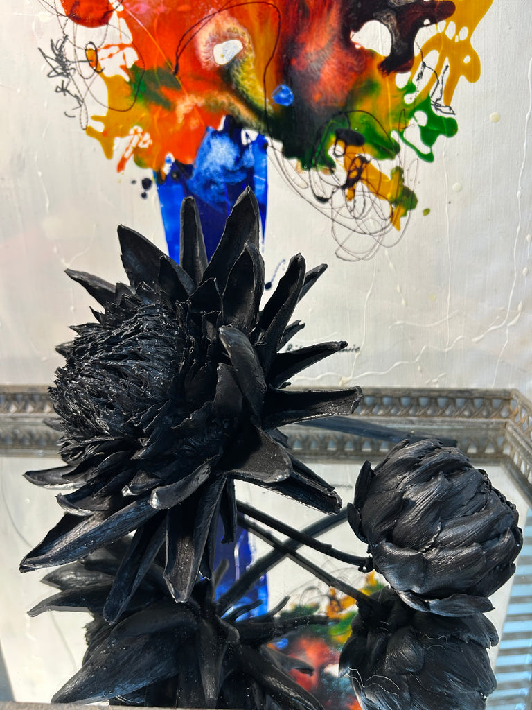 Forever Joy Artichoke Sculpture - Black Bud - small