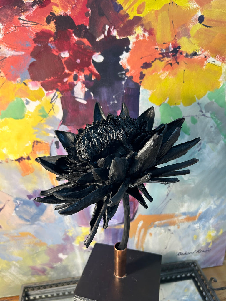 Forever Joy Artichoke Sculpture - Black Bloom - large