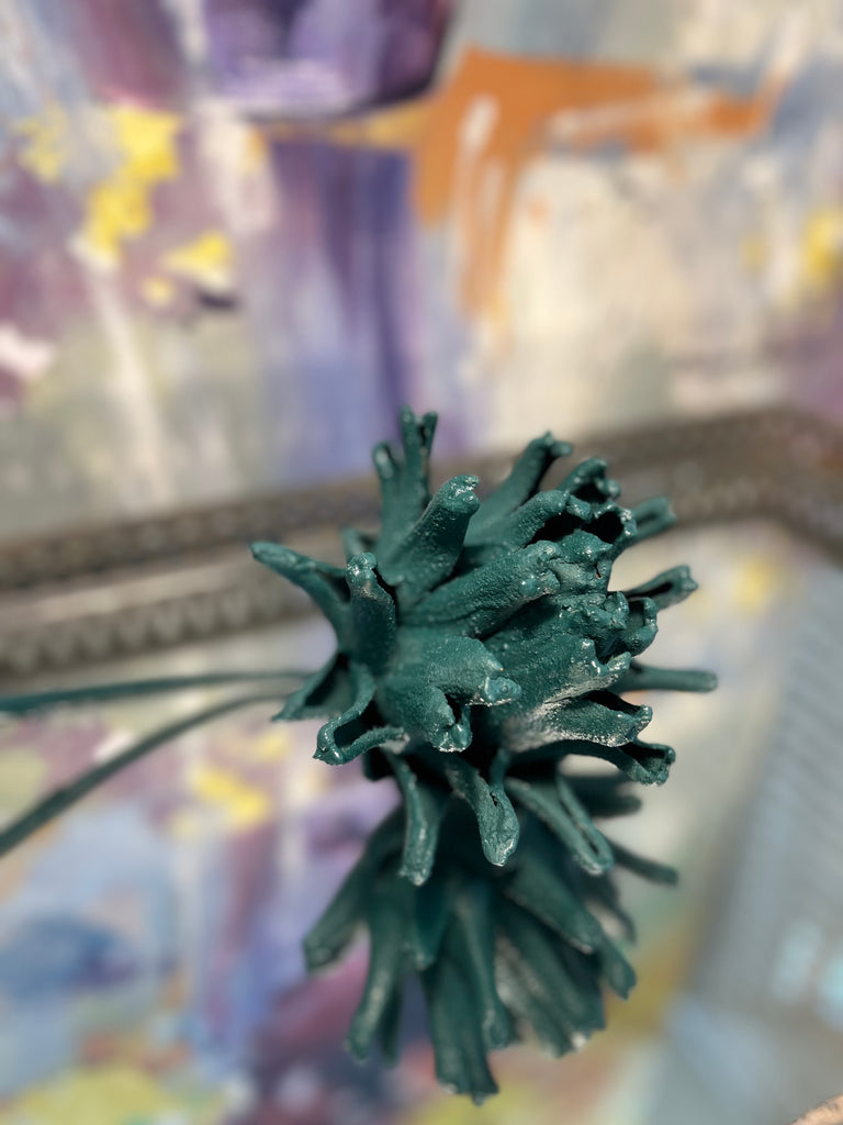 Forever Joy Artichoke Sculpture - Emerald Evergreen Bud - medium