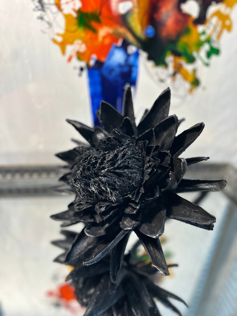 Forever Joy Artichoke Sculpture - Black Bloom - large