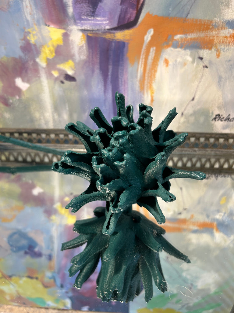 Forever Joy Artichoke Sculpture - Emerald Evergreen Bud - medium