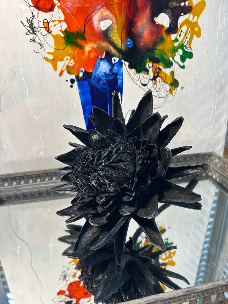Forever Joy Artichoke Sculpture - Black Bloom - large