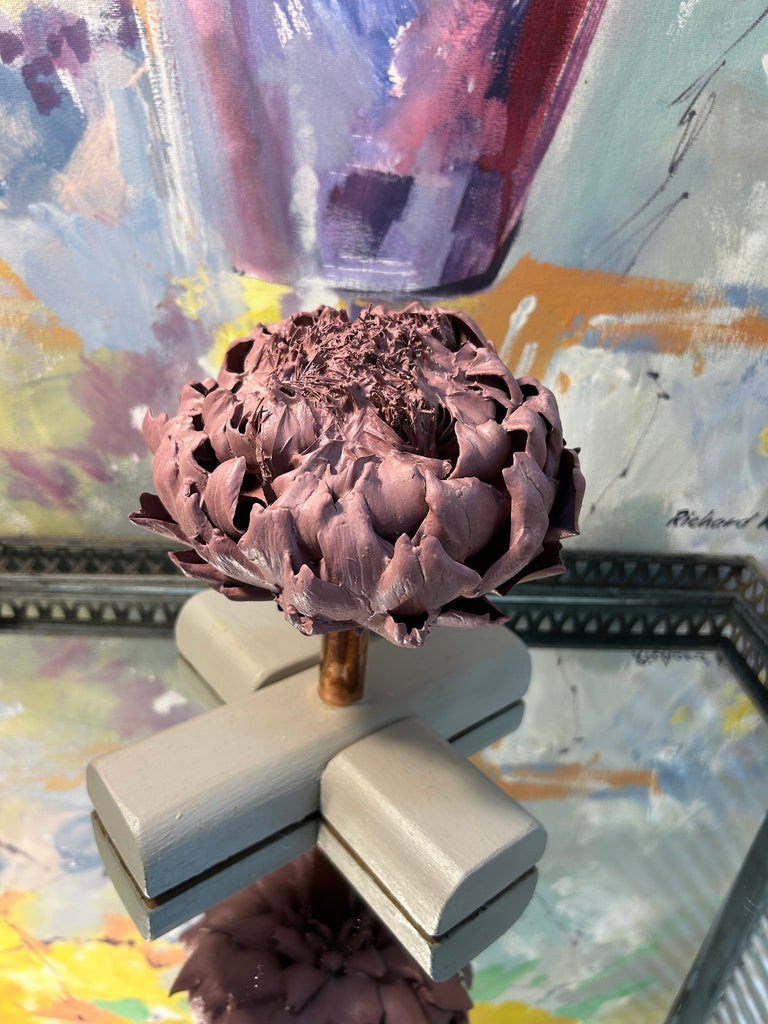 Forever Joy Artichoke Sculpture - Cosmos Lavender Bloom - large
