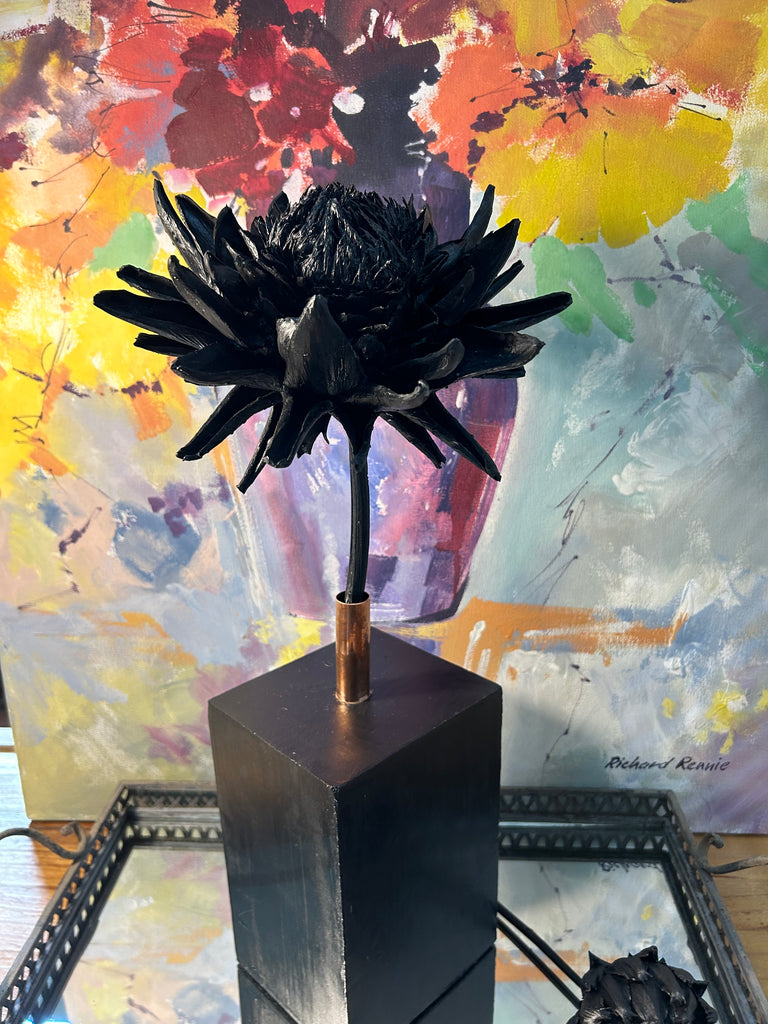 Forever Joy Artichoke Sculpture - Black Bloom - large