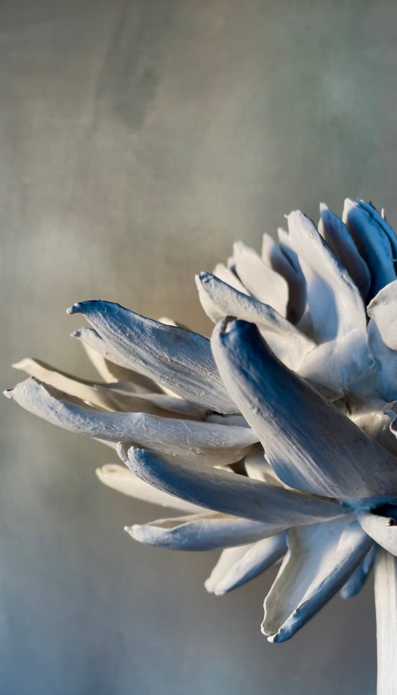Forever Joy Artichoke Sculpture - White mounted in copper on Sleeper base