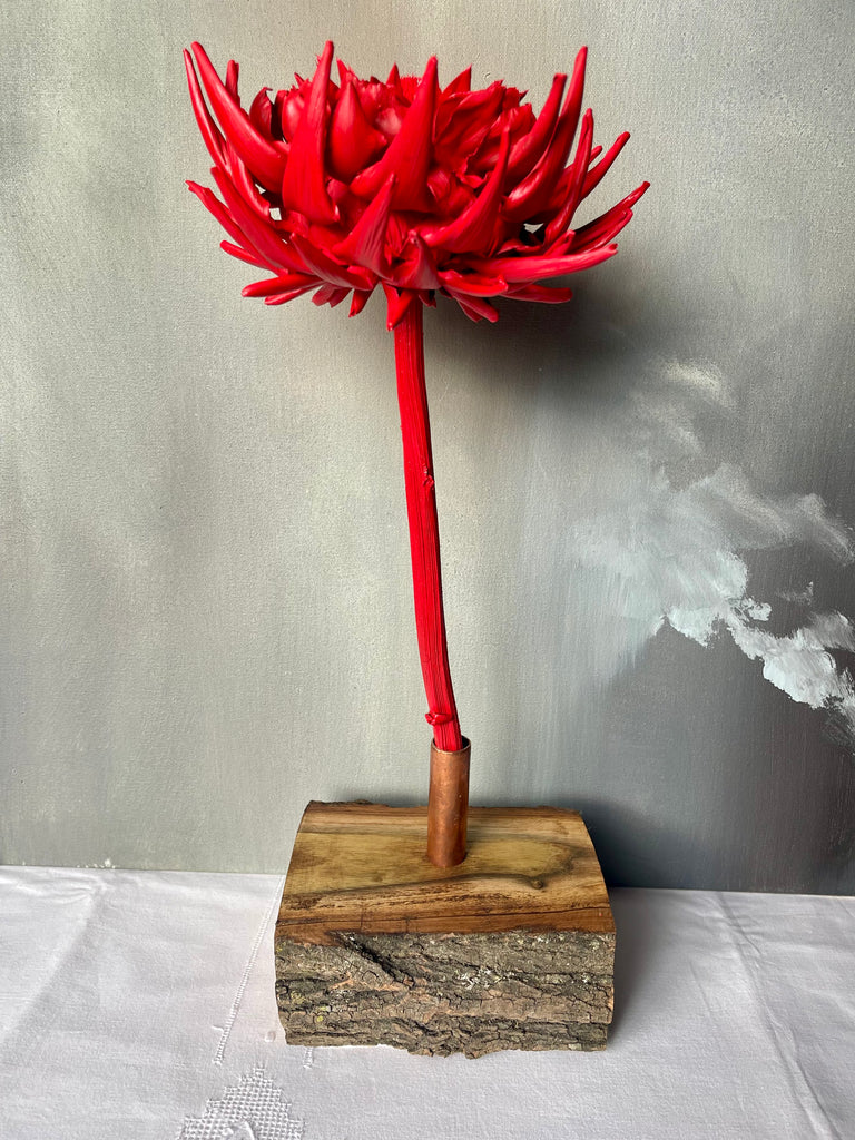 Forever Joy Artichoke Sculpture - Red Bloom - large