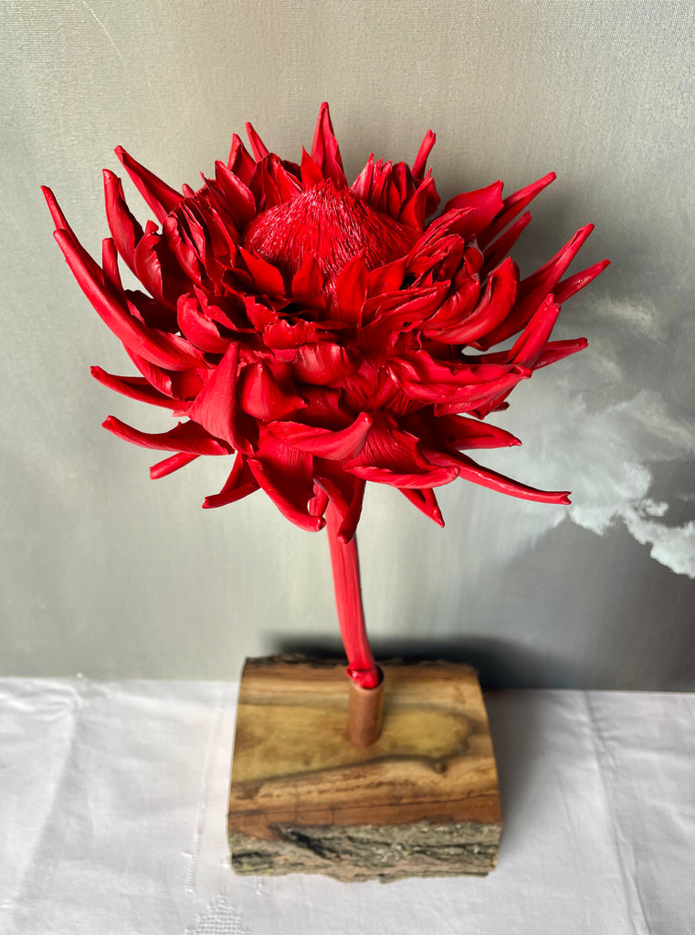 Forever Joy Artichoke Sculpture - Red Bloom - large