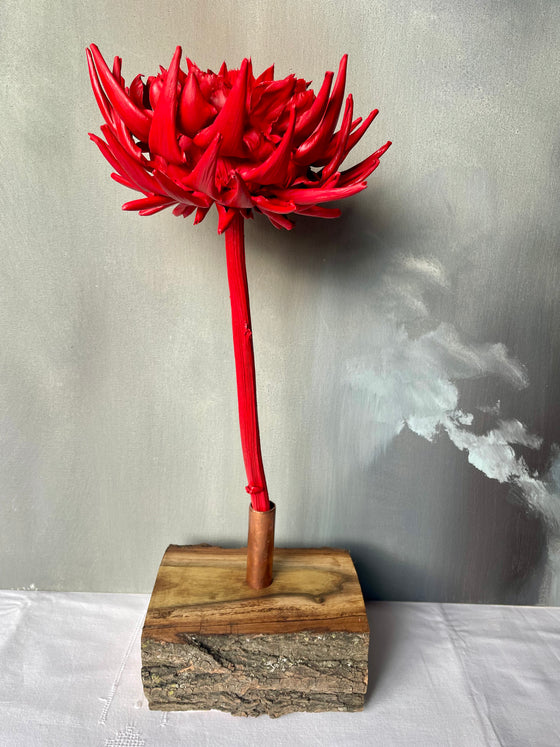 Forever Joy Artichoke Sculpture - Red Bloom - large