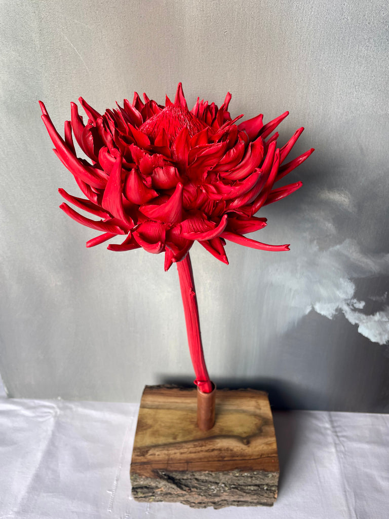 Forever Joy Artichoke Sculpture - Red Bloom - large