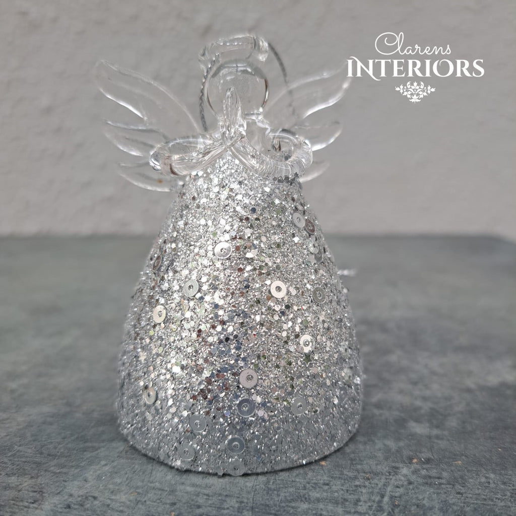 GLITTER ANGEL WITH HEART, SMALL