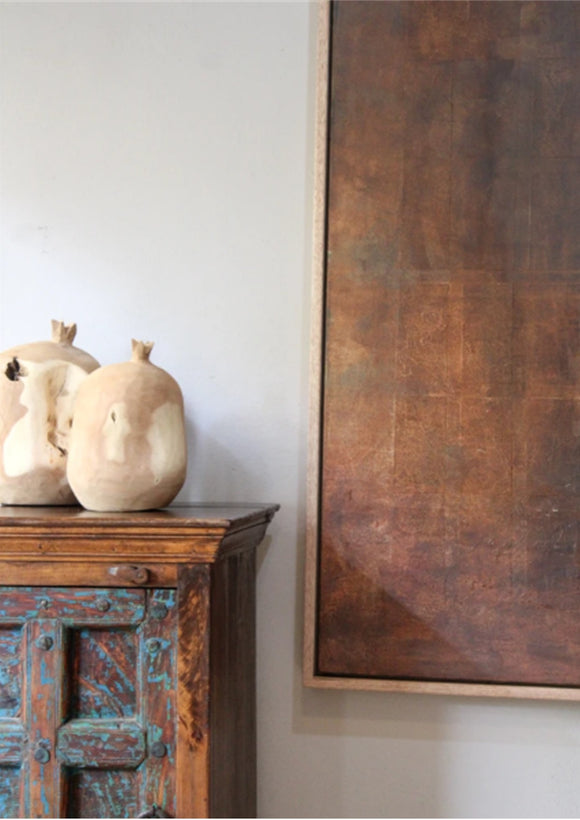 This piece is an exploration of texture and depth, where I sought to capture the subtle beauty of imperfection. The warm, earthy tones create a sense of quiet intensity, inviting the viewer to discover layers of meaning beneath the surface