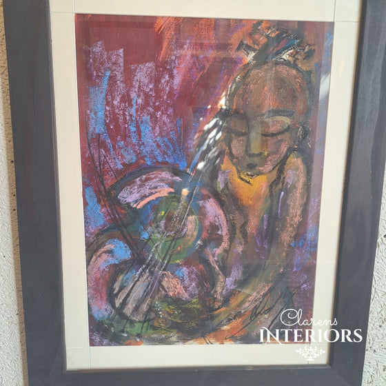 Original Art - Andy Galloway - Purple & Blue guitar player