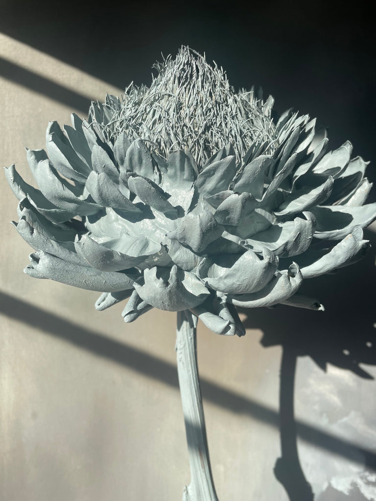 Forever Joy Artichoke Sculpture - central bud in Clouded Teal