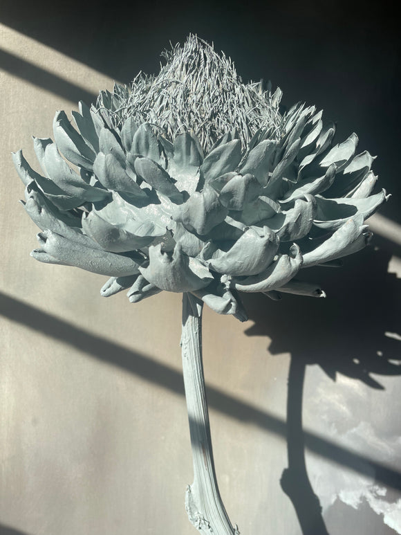 Forever Joy Artichoke Sculpture - central bud in Clouded Teal