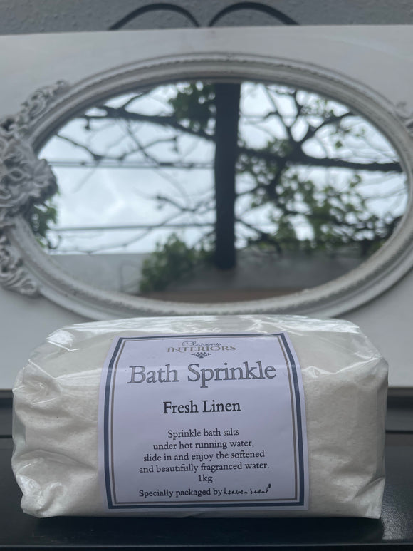 Clarens Interiors Fresh Linen Bath Salt Sprinkle - refill