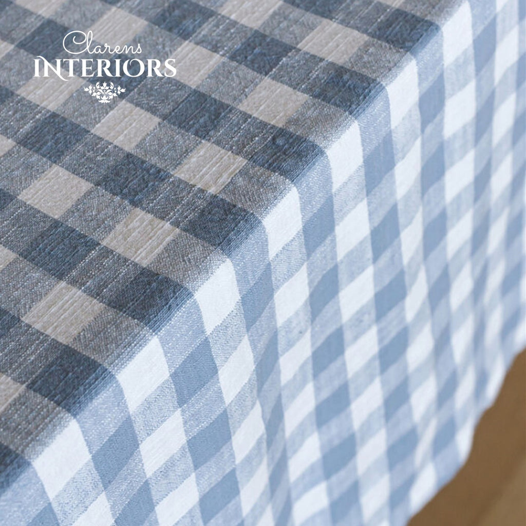 Oxford Check Table Cloth - Light Blue