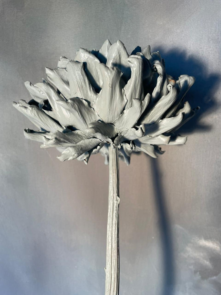 Forever Joy Artichoke Sculpture – Duck Egg Bloom in Natural Base