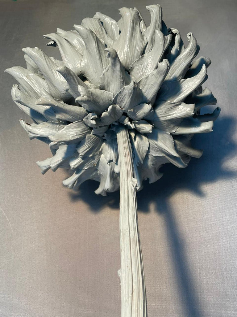 Forever Joy Artichoke Sculpture – Duck Egg Bloom in Natural Base