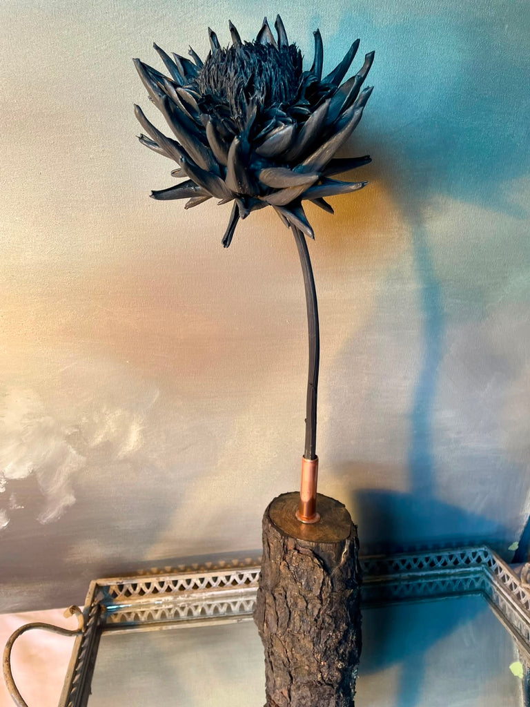 Forever Joy Artichoke Sculpture - Phoenix Bloom in Black