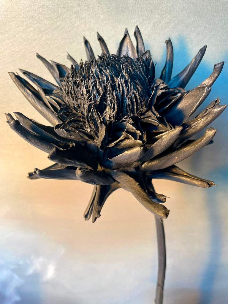 Forever Joy Artichoke Sculpture - Phoenix Bloom in Black