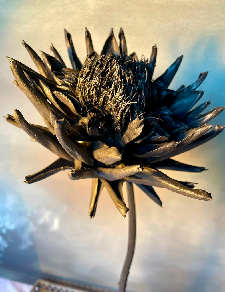 Forever Joy Artichoke Sculpture - Phoenix Bloom in Black