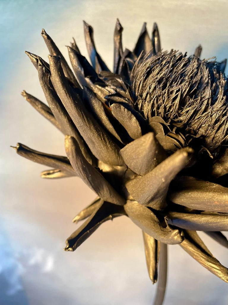 Forever Joy Artichoke Sculpture - Phoenix Bloom in Black