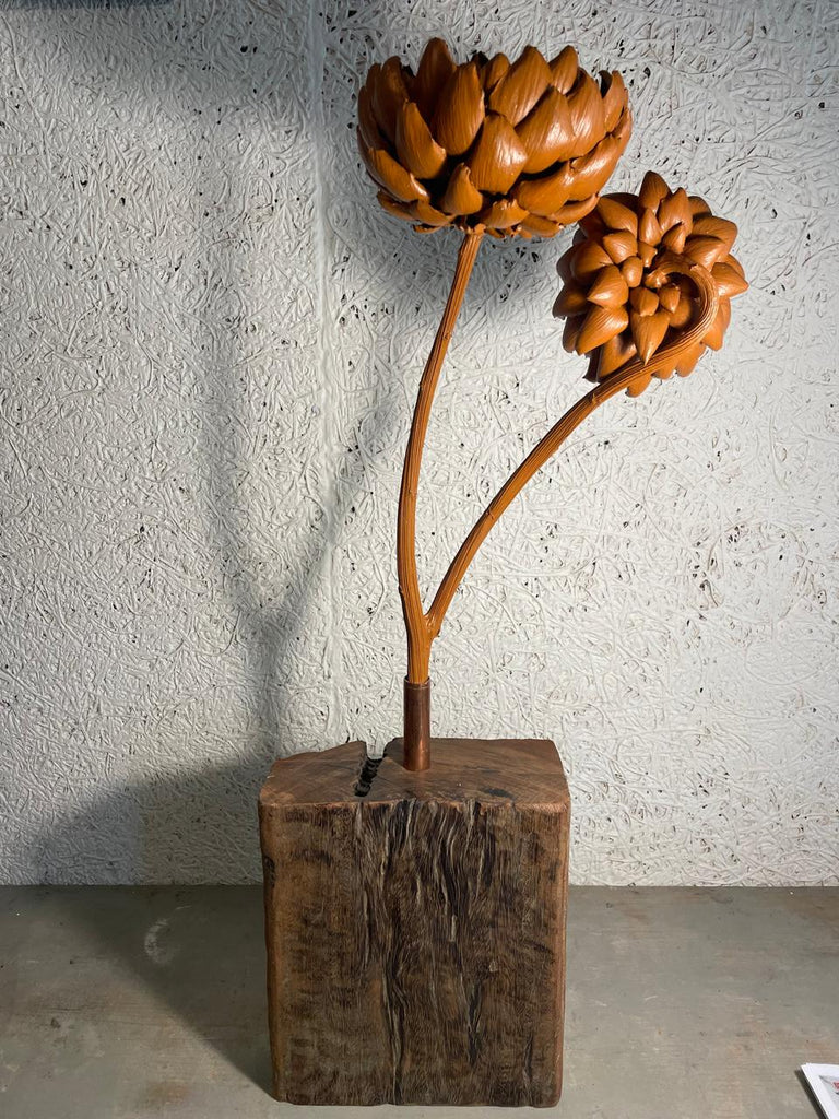 Forever Joy Artichoke Sculpture – Two stem terracotta Finish