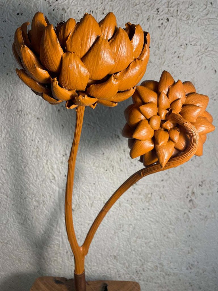 Forever Joy Artichoke Sculpture – Two stem terracotta Finish