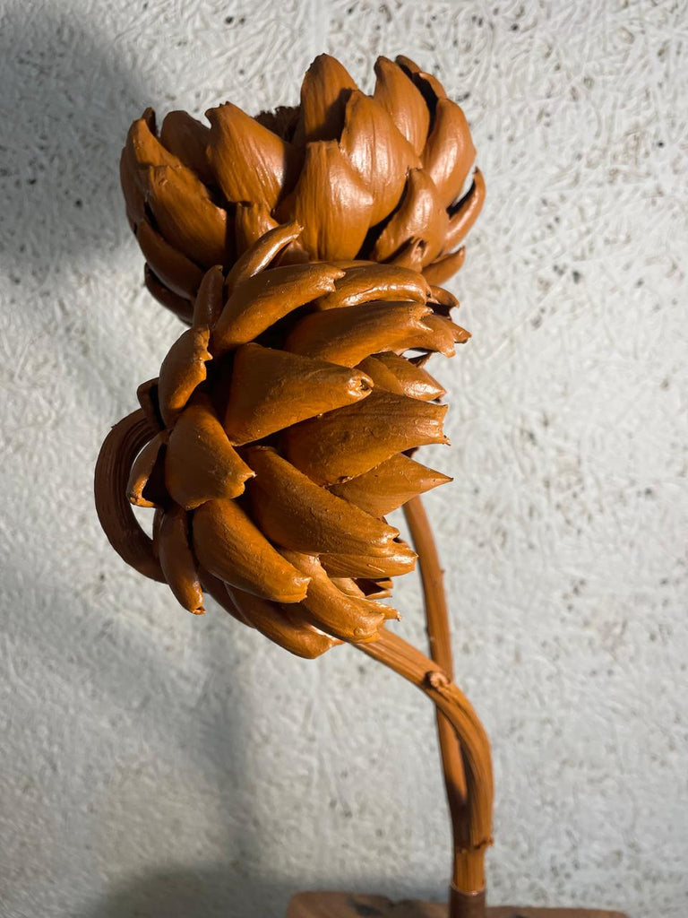 Forever Joy Artichoke Sculpture – Two stem terracotta Finish