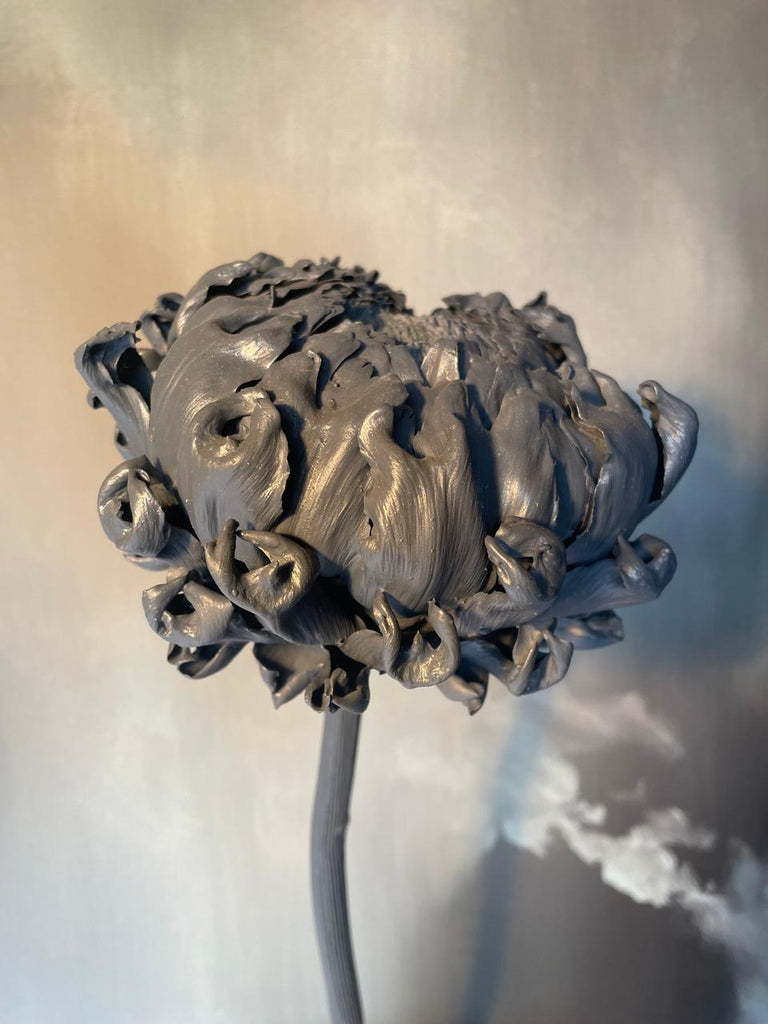 Forever Joy Artichoke Sculpture - Deep Blue Bloom - large