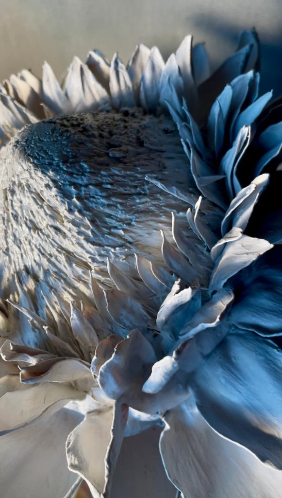 Forever Joy Artichoke Sculpture - White mounted in copper on Sleeper base