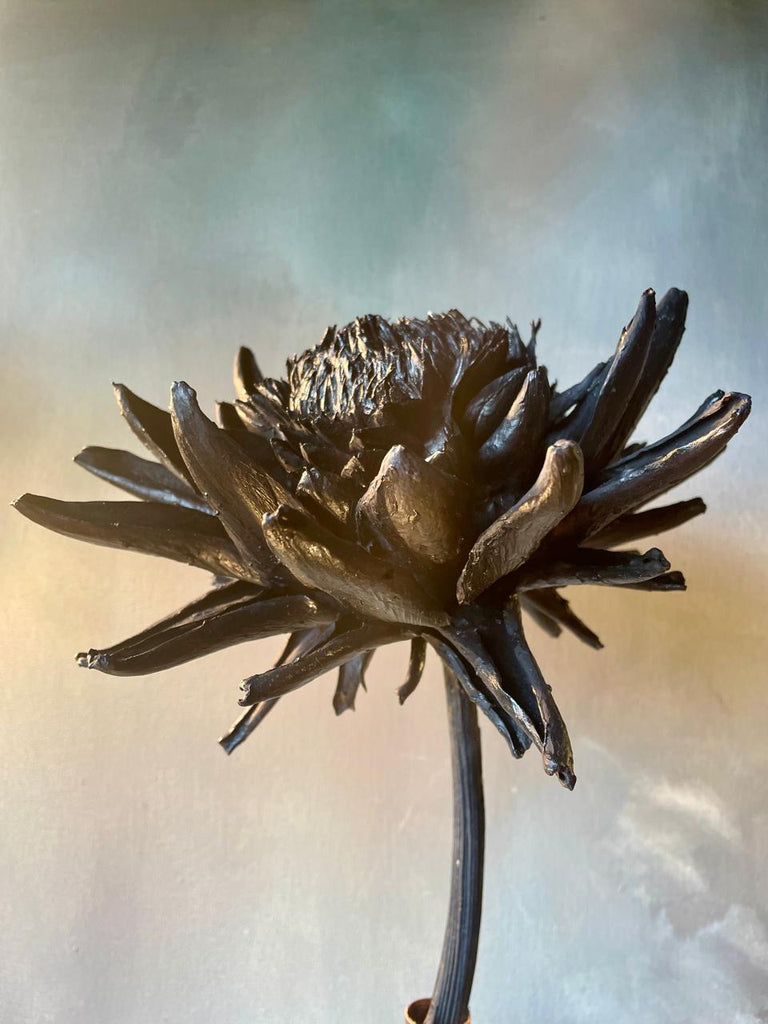 Forever Joy Artichoke Sculpture - Black Bloom - large