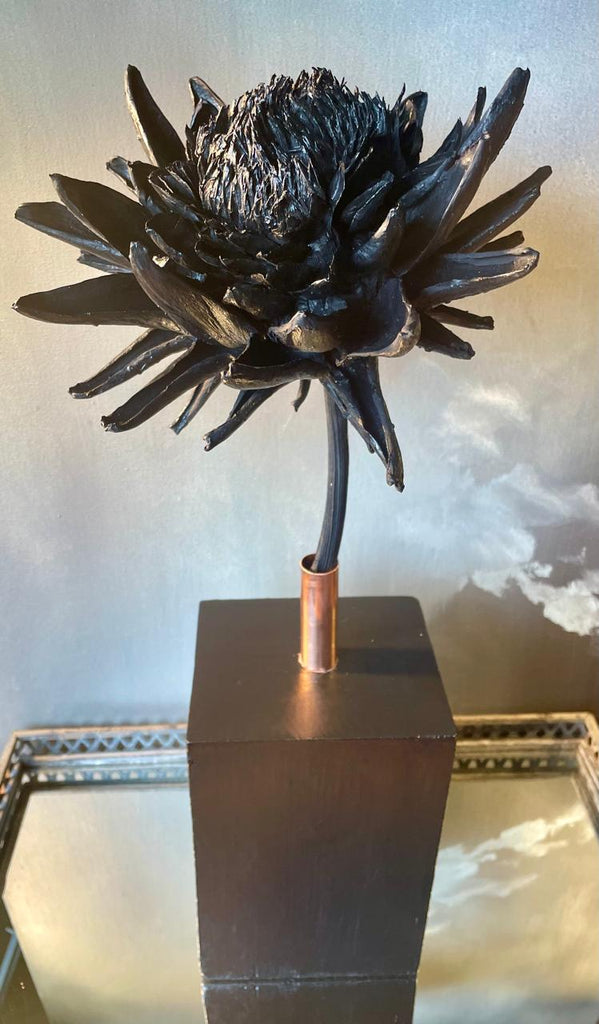 Forever Joy Artichoke Sculpture - Black Bloom - large
