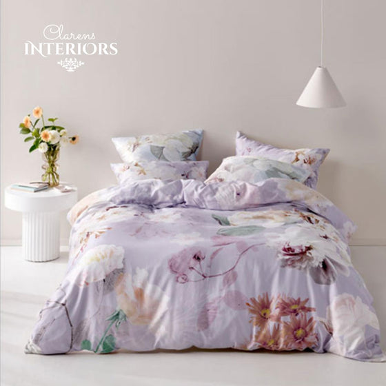 Anella Duvet cover set - Super-dreamy with an other-worldly edge, Annella presents a fresh take on the classic floral from our design studio. This super-sweet palette of Neo-pastels is paired with softly translucent and photographic flora, which is printed on a lux cotton sateen. 